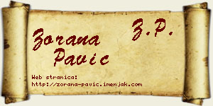 Zorana Pavić vizit kartica